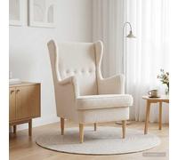 vidaXL Sillón Crema Bouclé