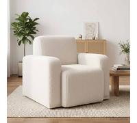 vidaXL Sillón Crema Bouclé