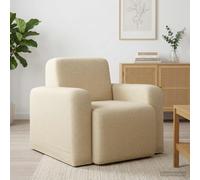 vidaXL Sillón Crema Tela