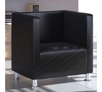 vidaXL: Sillón cubo, color , tapizado en cuero sintético. Sillón, sillón de bar, sillón con reposabrazos, sillón de relax
