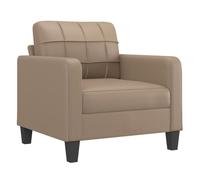 vidaXL Sillón de cuero sintético color capuchino 60 cm, sofá individual
