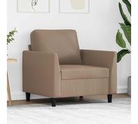 vidaXL Sillón cuero sintético color capuchino 60 cm