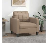 vidaXL Sillón de cuero sintético color capuchino 60 cm, sofá individual