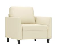 vidaXL Sillón cuero sintético crema 60 cm