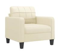 vidaXL Sillón de cuero sintético crema 60 cm – sofá individual