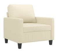vidaXL Sillón Relax tapizado con reposabrazos y respaldo para salón – Cuero sintético crema 60 cm