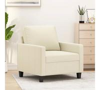 vidaXL Sillón cuero sintético crema 60 cm