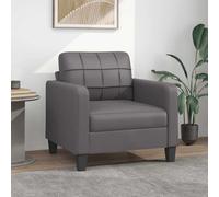 vidaXL Sillón cuero sintético gris 60 cm