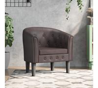 vidaXL Sillón cuero sintético marrón