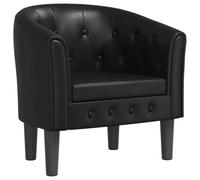 vidaXL Sillón Butaca de Relax con Respaldo y Reposabrazos – Cuero Sintético Negro