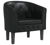 vidaXL Sillón Butaca de Relax con Respaldo y Reposabrazos – Cuero Sintético Negro