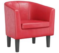 vidaXL Sillón Butaca de relax con respaldo y reposabrazos, cuero sintético rojo