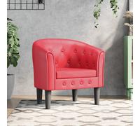 vidaXL Sillón Butaca Relax con respaldo y reposabrazos, cuero sintético Rojo
