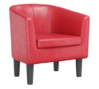 vidaXL Sillón Butaca de relax con respaldo y reposabrazos, cuero sintético rojo