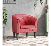 vidaXL Sillón cuero sintético rojo tinto