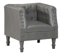 vidaXL Sillón de cuero auténtico gris