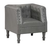vidaXL Sillón de cuero auténtico gris