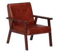 Vidaxl sillón de cuero auténtico marrón