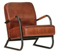 vidaXL Sillón de cuero auténtico marrón