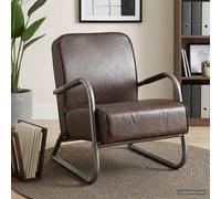 vidaXL Sillón de cuero auténtico marrón