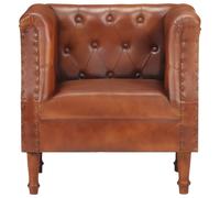 vidaXL Sillón de cuero auténtico Marrón, Negro, Gris Sillon Dormitorio Sillon Comodos Silla Relax Sillón Sofá Brown
