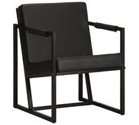 vidaXL Sillón de cuero auténtico negro