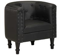 vidaXL Sillón de cuero auténtico negro
