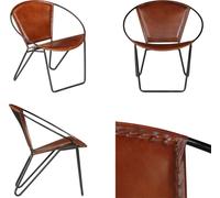 vidaXL Sillón de cuero genuino marrón - Silla - Sillas - Sillón reclinable - Sillones reclinables