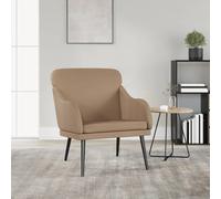 vidaXL Sillón de cuero sintético color capuchino 63x76x80 cm