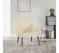 vidaXL Sillón de cuero sintético color crema 63x76x80 cm