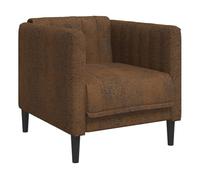 vidaXL Sillón de cuero sintético de ante marrón