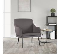 vidaXL Sillón de cuero sintético gris 63x76x80 cm