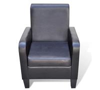 vidaXL Sillón de cuero sintético Marrón, Negro, Sillon Dormitorio Sillon Comodos Silla Relax Sillón Sofá Black