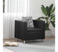 vidaXL Sillón de cuero sintético negro