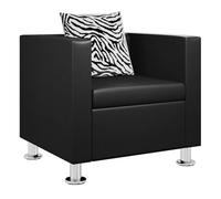 Vidaxl sillón de cuero sintético negro