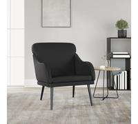 vidaXL Sillón de cuero sintético negro 63x76x80 cm