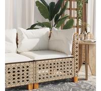 vidaXL Sillón de esquina de jardín con cojines ratán sintético beige
