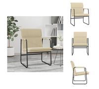 vidaXL Sillón de estar, color crema, 55x64x80 cm, tapizado en tela - Sillón