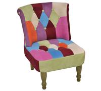 vidaXL Sillón de estilo francés con diseño de retales de tela