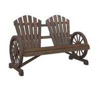 vidaXL Sillón de jardín Adirondack doble madera maciza de abeto