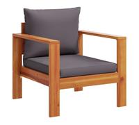 vidaXL Sillón de jardín con cojines Madera maciza de acacia