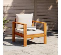 vidaXL Sillón de jardín con cojines madera maciza de acacia