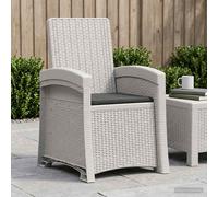 vidaXL Sillón de jardín reclinable imitación ratán Blanco y Antracita
