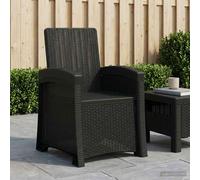 Sillón de jardín vidaXL, estilo ratán, color gris antracita, material: polipropileno (PP)