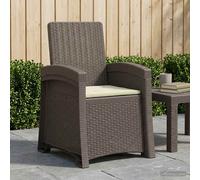 vidaXL Sillón de jardín reclinable imitación ratán Gris Claro y Crema