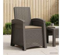 vidaXL Sillón de jardín reclinable imitación ratán Gris Claro y Taupe