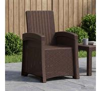vidaXL Sillón de jardín reclinable imitación ratán Marrón PP