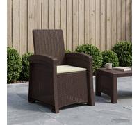 vidaXL Sillón de jardín reclinable imitación ratán Marrón y crema PP