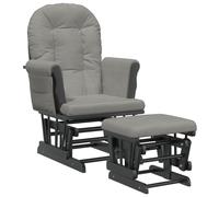 vidaXL Sillón de lactancia con taburete tela gris claro