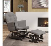 vidaXL Sillón de lactancia con taburete tela gris claro
